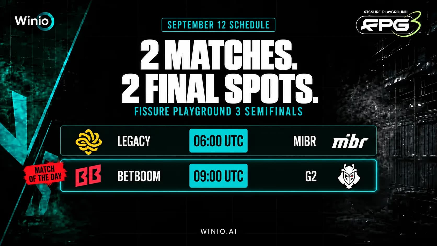 FISSURE Playground 3 semifinal schedule for September 12