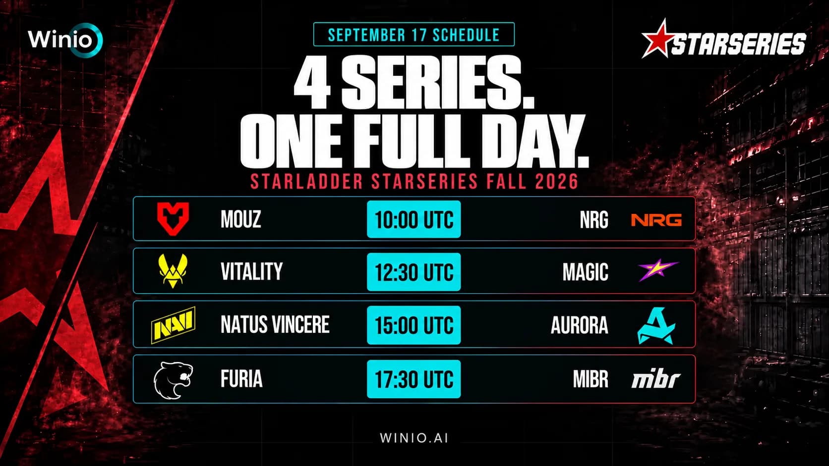 StarLadder StarSeries Fall 2026: matches scheduled for September 17