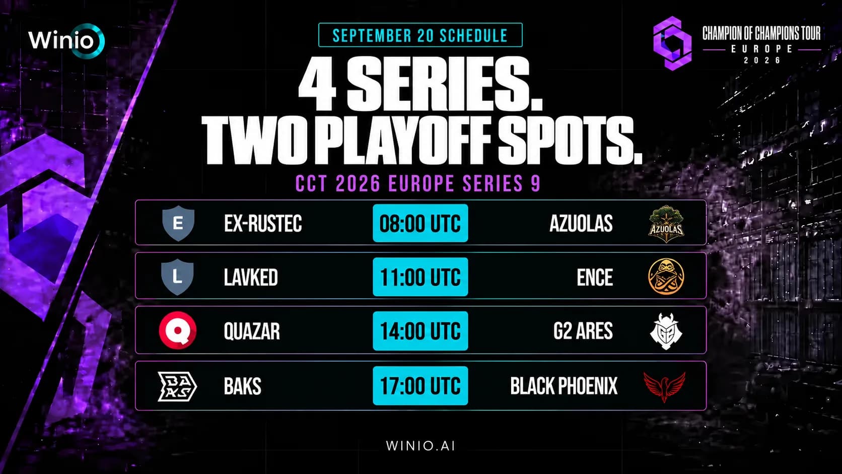 Four matches and two playoff spots at CCT Europe Series 9