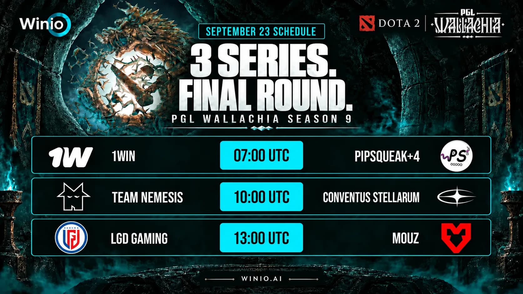 PGL Wallachia Season 9: September 23 Match Schedule
