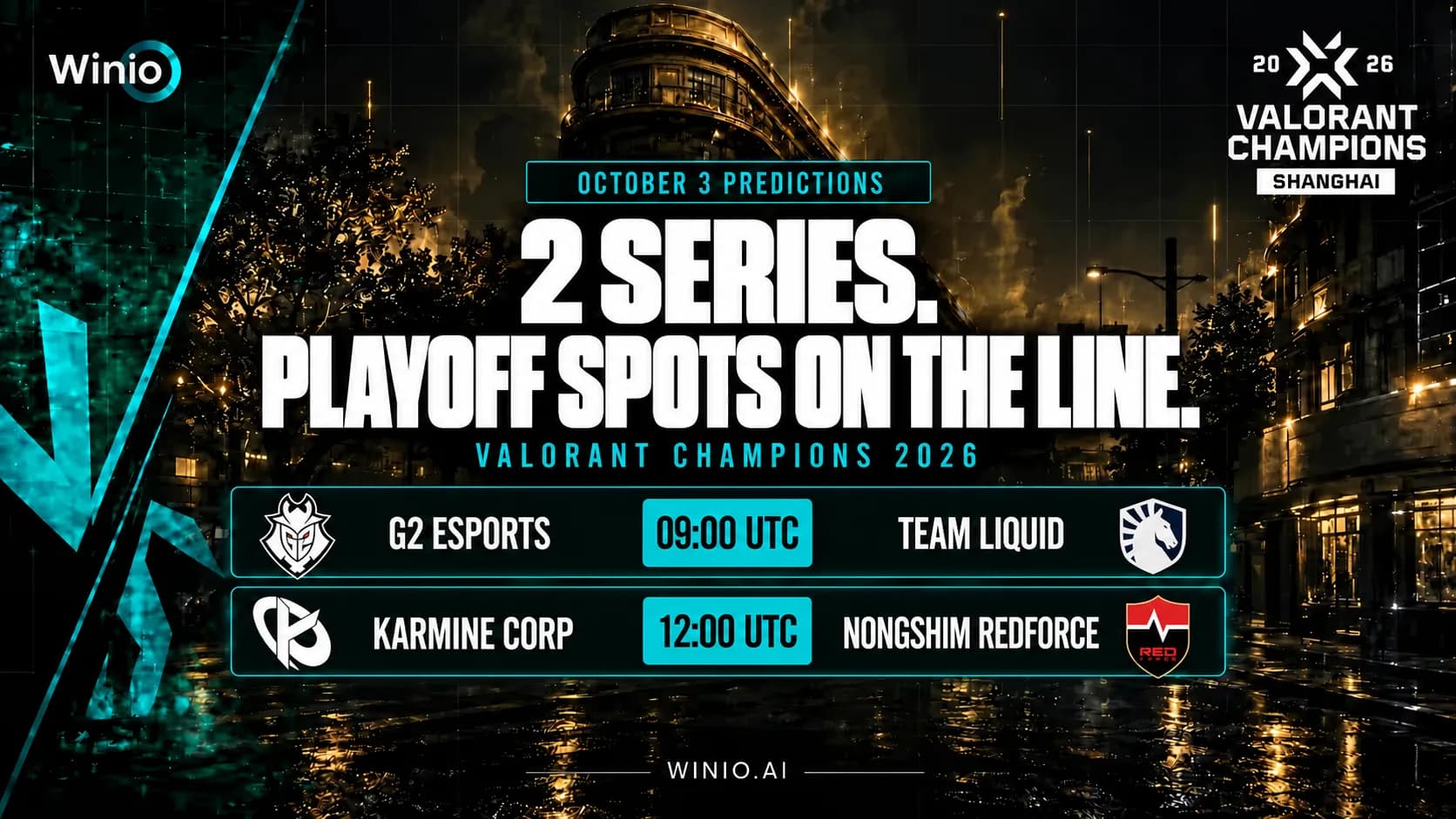 VALORANT Champions 2026 Predictions for October 3 Matches